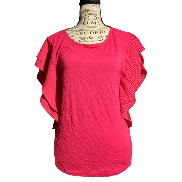Marc New York Pink Ruffle Sleeve Small Top - Picture 1 of 4